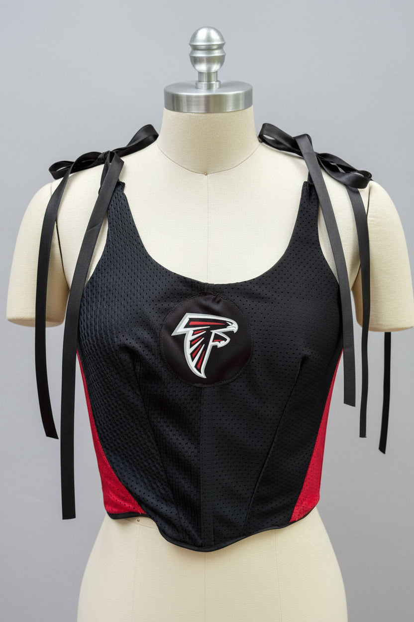 Atlanta Falcons Edgewood Corset Top - ATL Tho Reworked